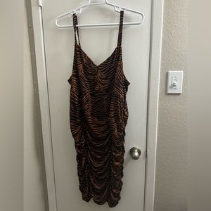 Retro Chic by Torrid Animal Print Studio Knit Shirred Bodycon Dress Size 4x